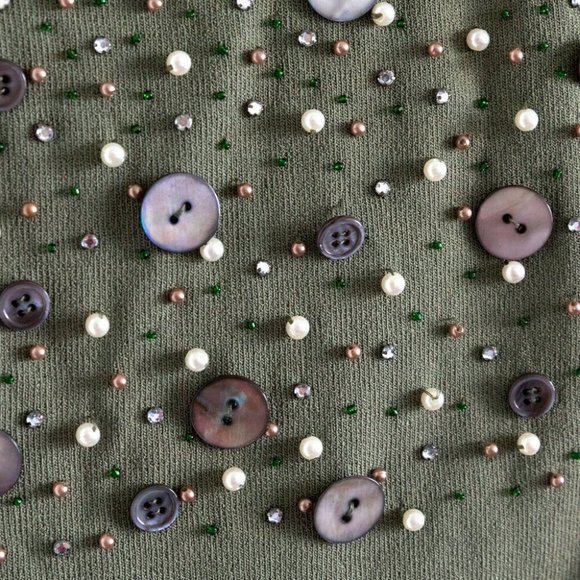 Due Per Due buttons embellished art to wear vintag - Picture 2 of 4
